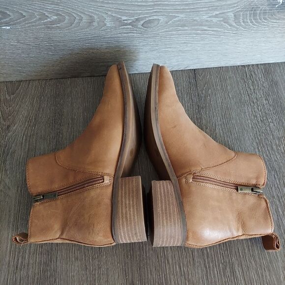 Lucky Brand Prenma Ankle Bootie | Block Heel | Cognac | Size 7 - Picture 7 of 10